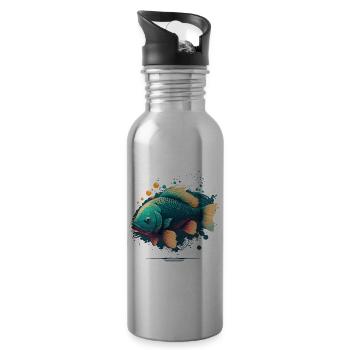 Fishy - Water bottle with straw - silver - Right