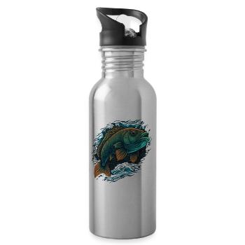 Fisch - Trinkflasche mit integriertem Trinkhalm - Lightsilver - Rechts