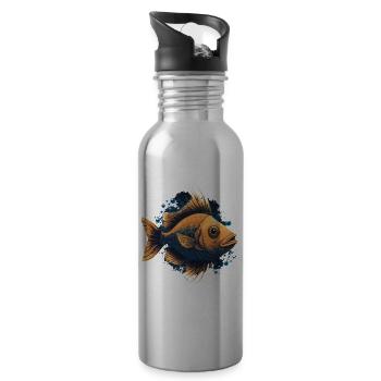 Brown Fish - Water bottle with straw - silver - Right