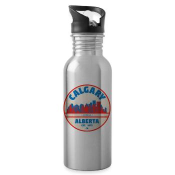 Calgary Skyline Vintage - Gourde avec paille intégrée - argent clair - Droite