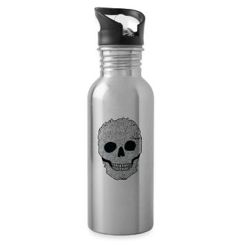 Skull Persian Cute Feline Feral Meow Pet Animals - Trinkflasche mit integriertem Trinkhalm - Lightsilver - Rechts