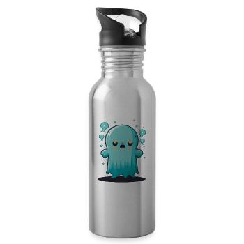 Bored Ghost - Water bottle with straw - silver - Right