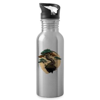Beschnittener Bonsai - Trinkflasche mit integriertem Trinkhalm - Lightsilver - Rechts