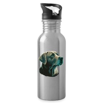 Bright Labrador Retriever - Trinkflasche mit integriertem Trinkhalm - Lightsilver - Rechts