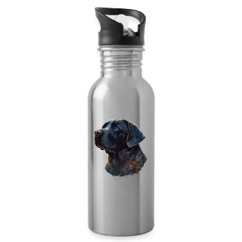 Erstaunlicher Labrador Retriever mit Blättern Stil Körper - Trinkflasche mit integriertem Trinkhalm - Lightsilver - Rechts
