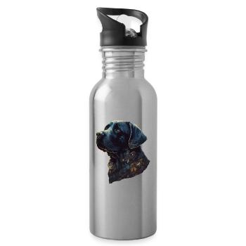 Incroyable Labrador Retriever avec un corps de style feuilles - Gourde avec paille intégrée - argent clair - Droite