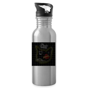 Cat - Image - 2023 - Water bottle with straw - silver - Right