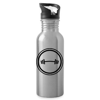 Hantel Gewichte Fitness - Trinkflasche mit integriertem Trinkhalm - Lightsilver - Rechts