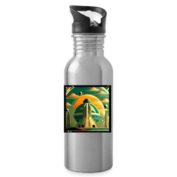 Alternatives Universum - Trinkflasche mit integriertem Trinkhalm - Lightsilver - Rechts