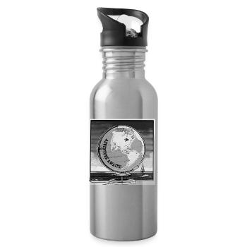Adventure Awaits! - Water bottle with straw - silver - Right