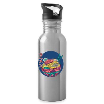 crazy ramen - Water bottle with straw - silver - Right