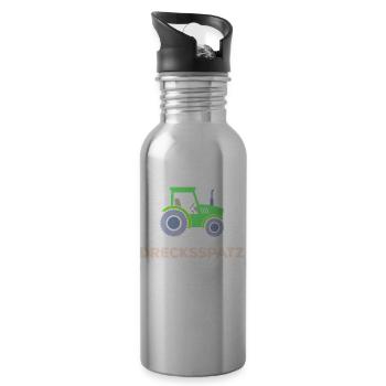Nutzfahrzeug Spruch Traktor Landleben Landwirt - Trinkflasche mit integriertem Trinkhalm - Lightsilver - Rechts