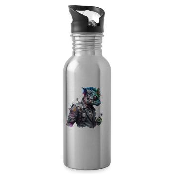 CS Cameleon, animal de la collection Cyber Squad - Gourde avec paille intégrée - argent clair - Droite