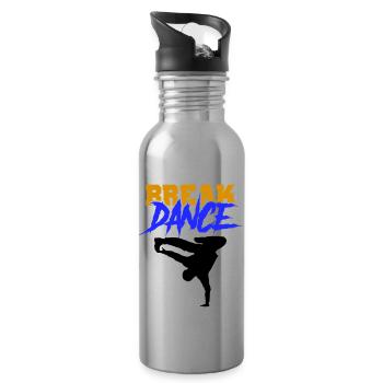 Break Dance - Water bottle with straw - silver - Right