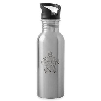 Turtlee GeomeTRIX - Trinkflasche mit integriertem Trinkhalm - Lightsilver - Rechts