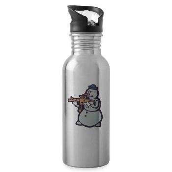 Stay Frosty Assault Snowman - Water bottle with straw - silver - Right