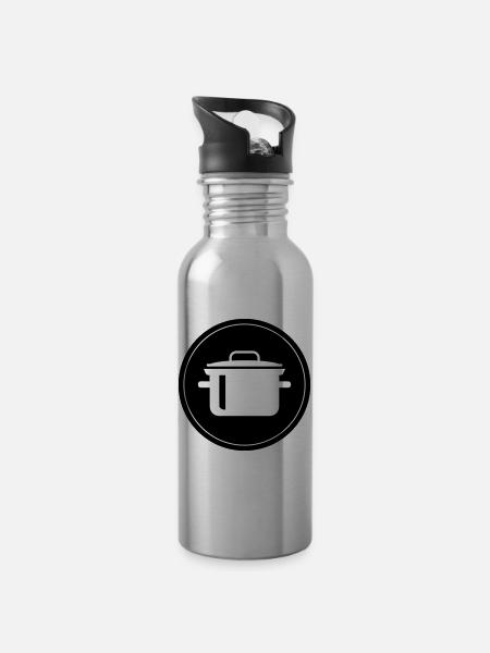 kochtopf kochen - Trinkflasche mit integriertem Trinkhalm -