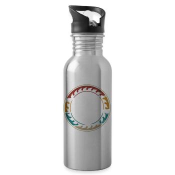 Geschenke für Tischler | Lehrling Geselle Handwerk - Trinkflasche mit integriertem Trinkhalm - Lightsilver - Rechts