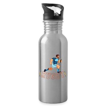 Je peux pas j'ai rugby - rugby nationale - Gourde avec paille intégrée - argent clair - Droite