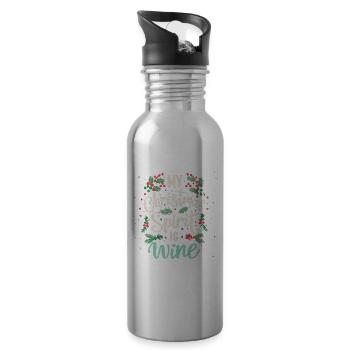 My christmas spirit is wine - Gourde avec paille intégrée - argent clair - Droite