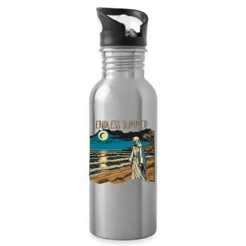 Endless Summer - Water bottle with straw - silver - Right