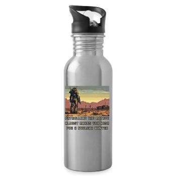 Patrouillen in der Mojave - Trinkflasche mit integriertem Trinkhalm - Lightsilver - Rechts