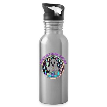 Ghosts just wanna have fun - Water bottle with straw - silver - Right
