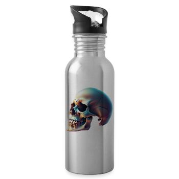 Printflow Skull Halloween - Trinkflasche mit integriertem Trinkhalm - Lightsilver - Rechts