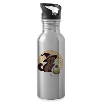Tränke-Katze - Trinkflasche mit integriertem Trinkhalm - Lightsilver - Rechts