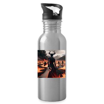 Folge mir in den Abgrund - Infernal Devil's Pact #01 - Trinkflasche mit integriertem Trinkhalm - Lightsilver - Rechts