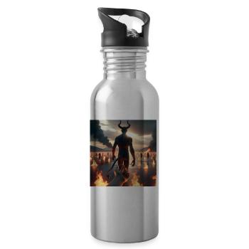 Folgt mir in den Abgrund - Infernal Devil's Pact #08 - Trinkflasche mit integriertem Trinkhalm - Lightsilver - Rechts