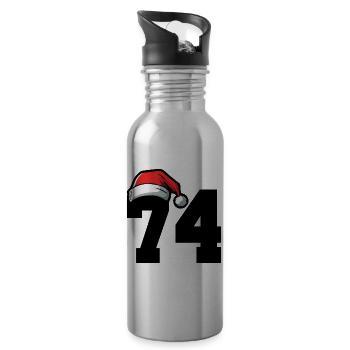 74 Numéro Noël - Gourde avec paille intégrée - argent clair - Droite