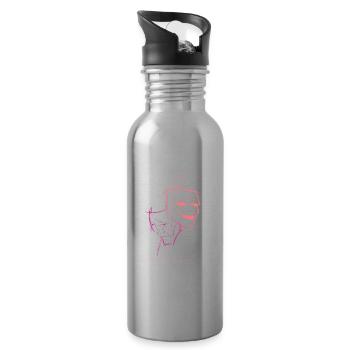 Theatre Masks - Water bottle with straw - silver - Right