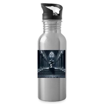Fart Souls - Hollow Knight on Porcelain Throne #10 - Water bottle with straw - silver - Right