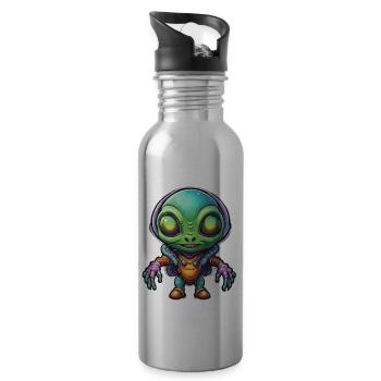 Alien / Außerirdisch / Ovni / Zone 51 / Tout / Mars - Gourde avec paille intégrée - argent clair - Droite