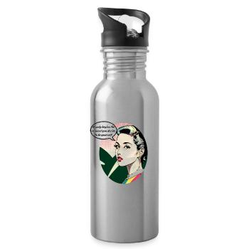 Beauty begins the moment you decide to be yourself - Water bottle with straw - silver - Right