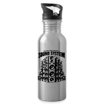 The only good system is a soundsystem - Trinkflasche mit integriertem Trinkhalm - Lightsilver - Rechts