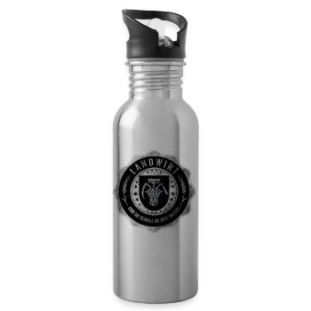 Landwirt, Zunft, Wappen - Trinkflasche mit integriertem Trinkhalm - Lightsilver - Rechts