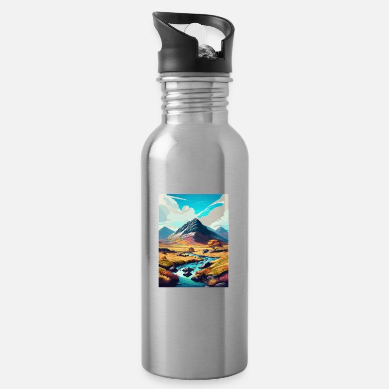Glencoe Ecosse Vintage voyage affiche Souvenir - Gourde avec paille intégrée - argent clair