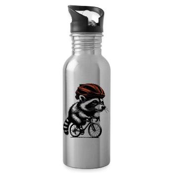 Vélo Raccoon - Gourde avec paille intégrée - argent clair - Droite