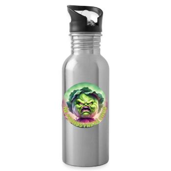 Don't take the cabbage away from me - Water bottle with straw - silver - Right