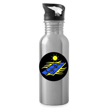 Photovoltaic solar energy - Water bottle with straw - silver - Right