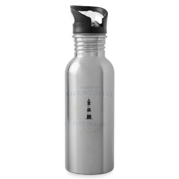 Zeeland Niederlande Nieuwe Sluit Leuchtturm - Trinkflasche mit integriertem Trinkhalm - Lightsilver - Rechts