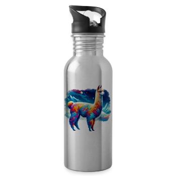 Alpaka - Trinkflasche mit integriertem Trinkhalm - Lightsilver - Rechts