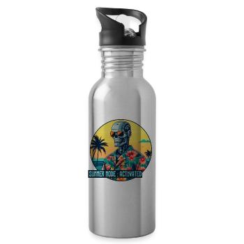 Summer Mode Activated - Water bottle with straw - silver - Right