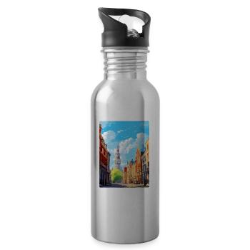 Lille Frankreich Vintage Reiseplakat WPA Souvenir - Trinkflasche mit integriertem Trinkhalm - Lightsilver - Rechts