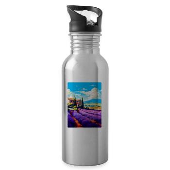 Provence Frankreich Vintage Reiseplakat Souvenir WPA - Trinkflasche mit integriertem Trinkhalm - Lightsilver - Rechts