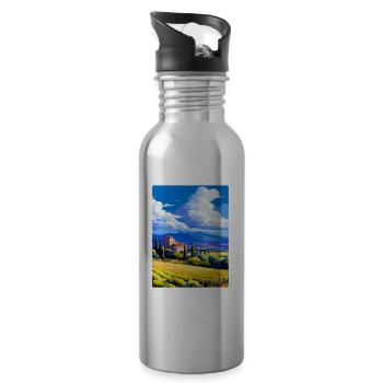 Provence Frankreich Vintage Reiseplakat Souvenir WPA - Trinkflasche mit integriertem Trinkhalm - Lightsilver - Rechts