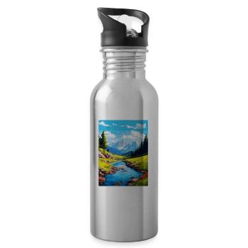 Aiguestortes I Estany de Sant Maurici Park Spanien - Trinkflasche mit integriertem Trinkhalm - Lightsilver - Rechts