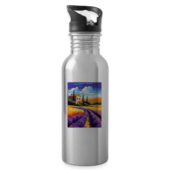 Provence Frankreich Vintage Reiseplakat Souvenir WPA - Trinkflasche mit integriertem Trinkhalm - Lightsilver - Rechts